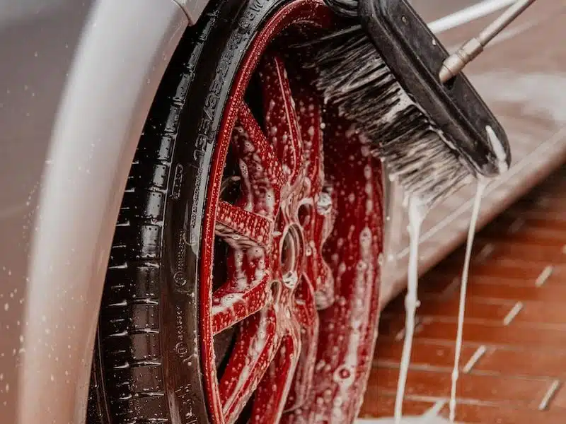 wheel being washed